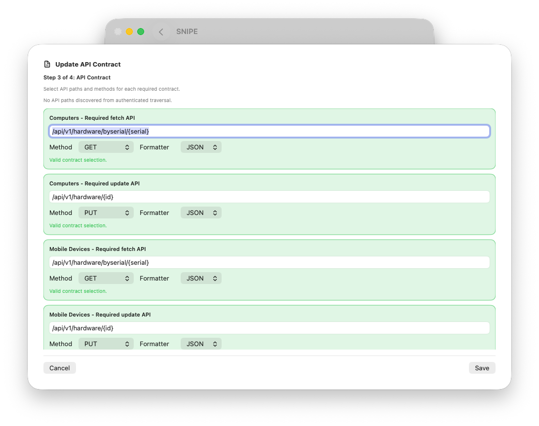 API Builder step 2 for API contract setup