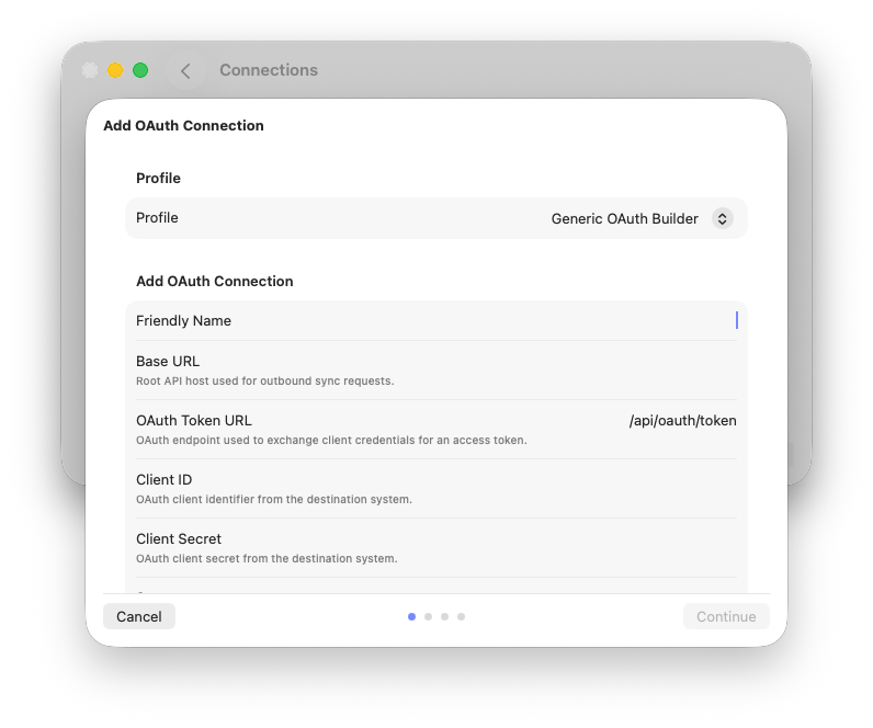 ABM Warranty OAUTH Builder view