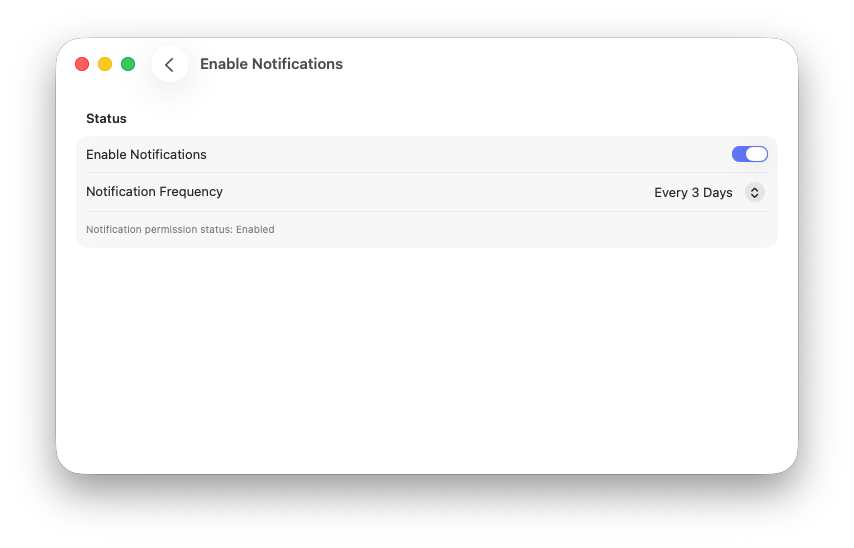 Enable notifications and choose cadence