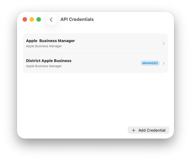 ABM Warranty managed preferences and MDM controlled credentials