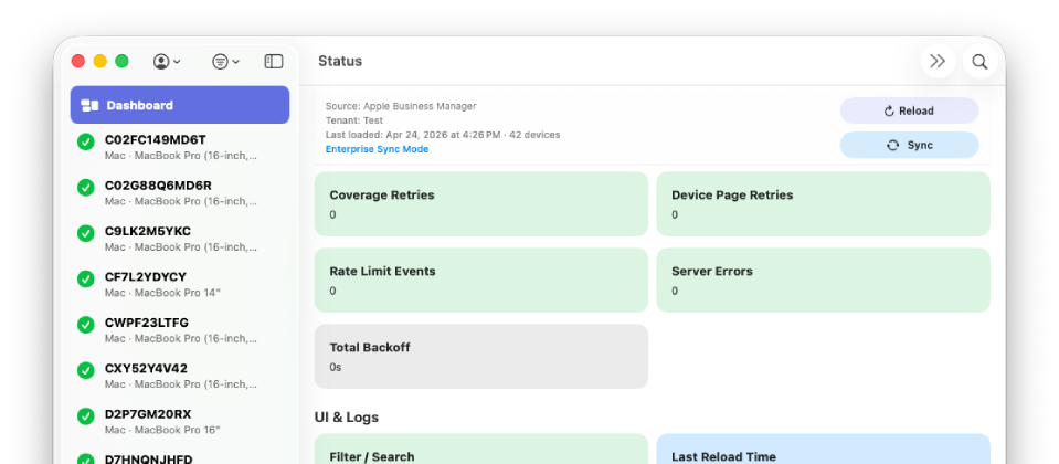 ABM Warranty app interface preview